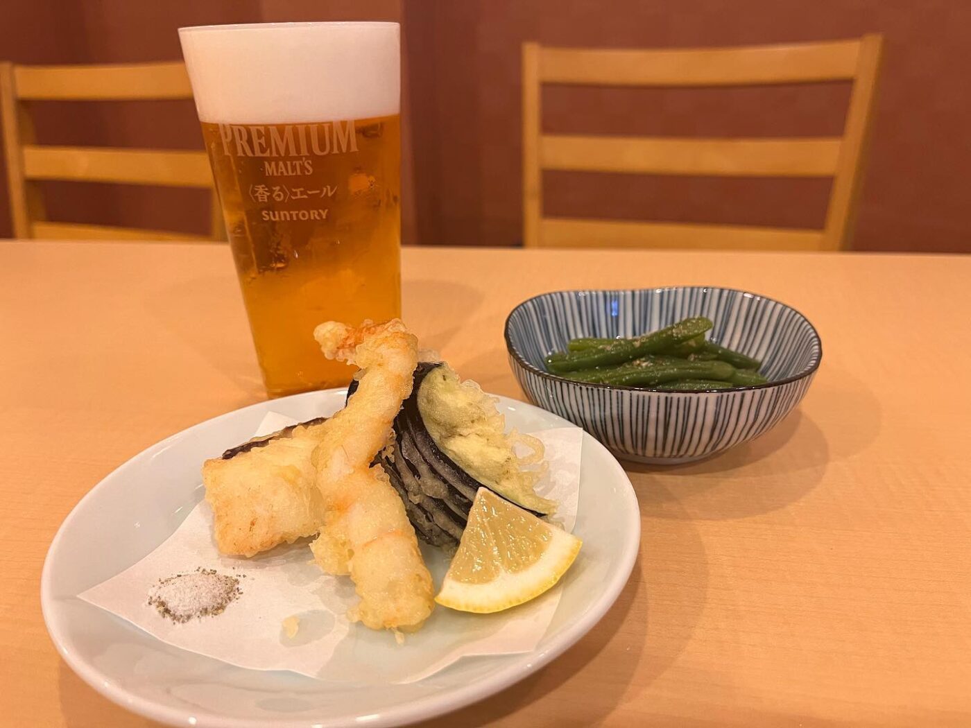 ちょい飲みセット¥1000天ぷらor唐揚げお好きなお惣菜…